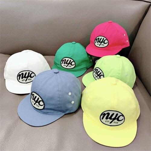 Neon Colors Baseball Cap for Kids Letters Hip Hop Hat Baby Boys Girls Spring Summer Sun Hats Toddlers Cotton Snapback Caps Bone