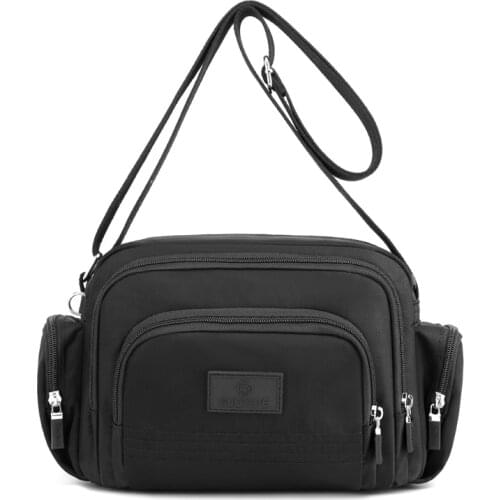 Nylon Crossbody Bags For Womens 2021 Fashionable Solid Color Waterproof Shoulder Bag Portable Black Brand Purses And Handbags