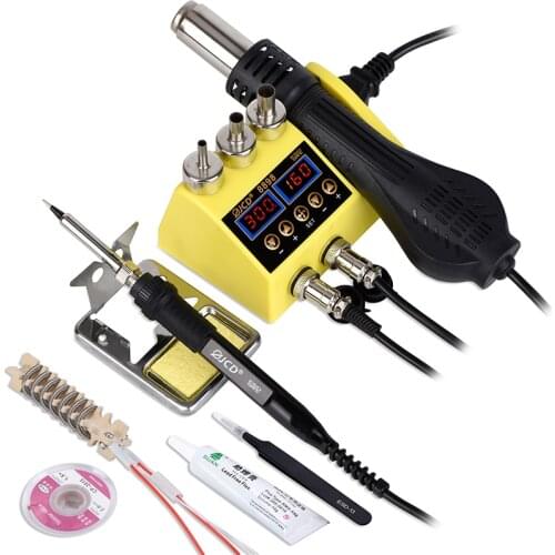 QHTITEC 8898 Sodering Station LCD Digital Display Welding Rework Station Hot Air Gun for Cellphone BGA SMD PCB Repairing Tools