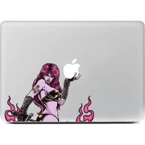 Flame sexy girl Vinyl Decal Sticker for DIY Macbook Pro / Air 11 13 15 Inch Laptop Case Cover Sticker