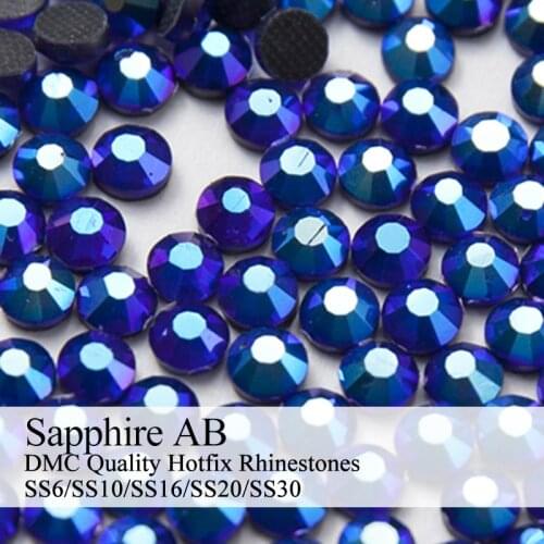 Polaris SS6-SS30 Machine Cut Royal Blue Sapphire AB Strass DMC Hotfix Iron Glue On Rhinestones For Garment Accessories