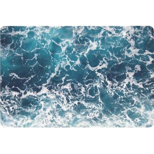 Ocean Dancing Waves Anti-slip Door Mat Home Decor, Nautical Sea Indoor Outdoor Entrance Doormat Rubber Backing