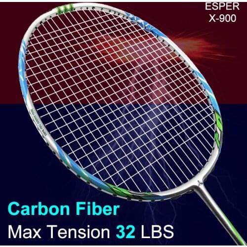 ESPER Badminton Racket Carbon Fiber Lightweight Racquet High Tension For Children and Adult with Free String and Bag Grip Gifts