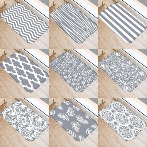 Gray Geometric Kitchen Mats Anti-slip Gift Love Heart Modern Living Room Balcony Bathroom Carpet Doormats In The Hallway 48254