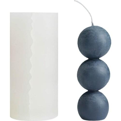 Silicone Candle Mould 3 Consecutive Balls Silicone Mold For Handmade Soap Candle Polymer Clay Molds Cake Decorative Mould