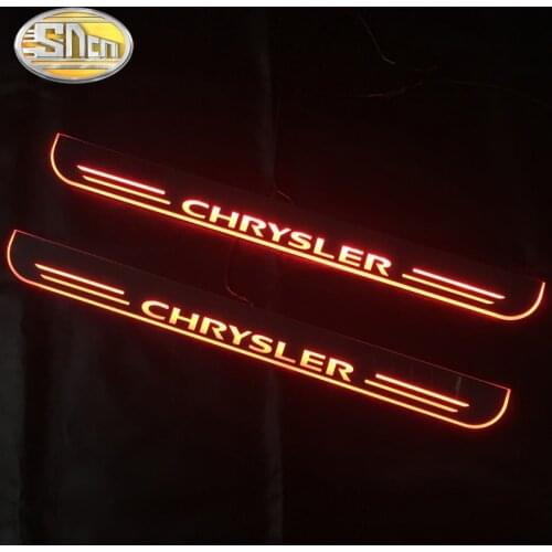 SNCN Waterproof Acrylic Moving LED Welcome Pedal Car Scuff Plate Pedal Door Sill Pathway Light For Chrysler 300 300C 2005 - 2018