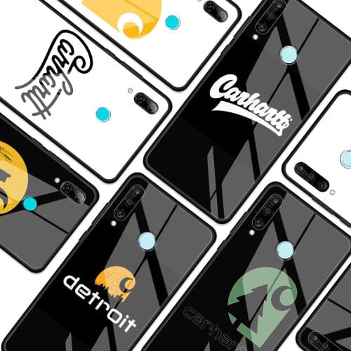 Famous brand carhartts Glass Phone Case for Huawei P30 P40 Pro P20 Lite P Smart Z Y7 Y9 Y9a Y6 2019 for Honor 20 8X 9X Cover