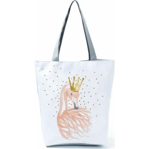 Flamingo Queen Printed Shoulder Bag Animal Pattern Handbags for Women Fashion All-Match Womens Bag High Capacity Shopping Bags