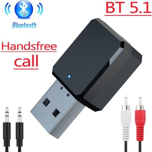 USB Bluetooth 5.1 Audio Receiver 3.5mm AUX Jack RCA Stereo Music Wireless Adapter For Car Wired Speaker Amplifier Handsfree Call