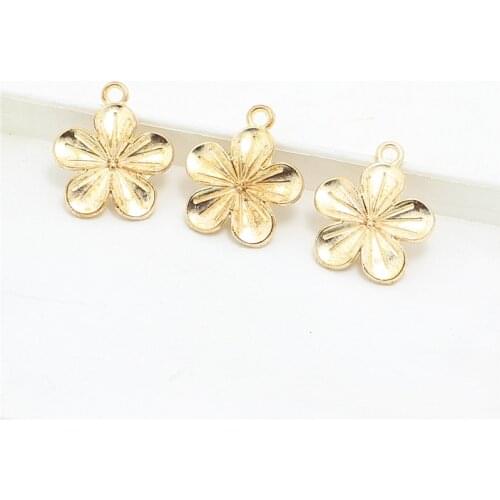 Sweet Bell Fine Jewelry 30PCs 19*22MM KC gold Tone Lily Flower Charms Pendants Findings For Jewelry Making Charms 3D526