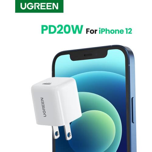 UGREEN iPhone Charger, 20W PD 3.0 Durable Compact Fast Charger, USB-C Charger for iPhone 12 series, Mobile Phone Charger