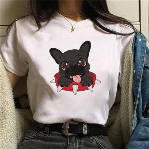 Female t-shirt Cute dogs street t-shirt fashion cartoon dog Harajuku graphic t-shirt short sleeve
