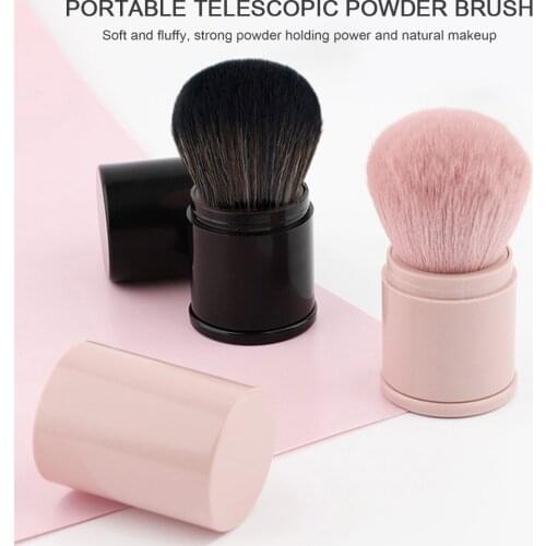 1pcs Makeup Brushes Retractable Powder Foundation Face Large Loose Brush Powder Blush Brush with Lid Makeup Brush Tool
