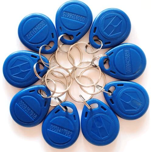 10pcs RF proximity EM/ID card key fob 125kHz shape card keyfob tags red/yellow/blue option