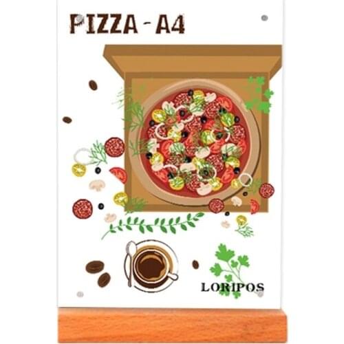 A4 Restaurant Wooden Price Tag frame ads Display Stand Table Sign menu list advertising poster holder Picture Photo Frame