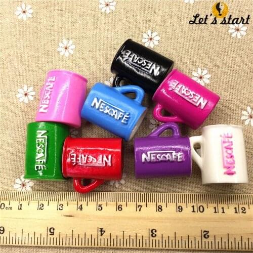 Free shipping!set 10pcs 3D resin cafe cup.mixed colors.Resin 3D coffee cup Cabochon for phone/key chain decoration,DIY.21x28mm