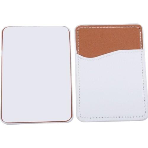 Imitation Leather Cell Phone Card Pocket Holder with Adhesive Sticker DIY ID Credit Card Wallet Mobile Phone Case Pouch