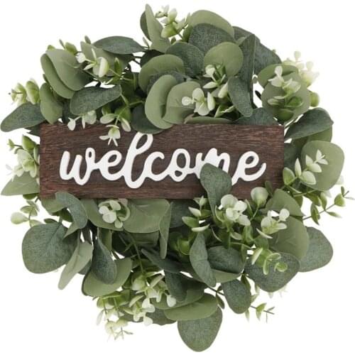 Individuality Door Decoration Welcome Garland, Simulation Leaf Ornament, Artificial Plants Decoration for Friends and Fam