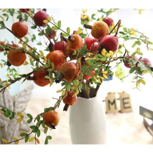 67CM height artificial fruit tree branches artificial pomegranate fruit branch simulation flower home wedding fake flower