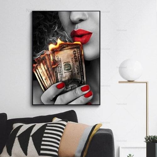 Natividad Hd Print Woman Money Canvas Paintings Fire Posters and Modern Prints Wall Art Picture for Living Home Decoration