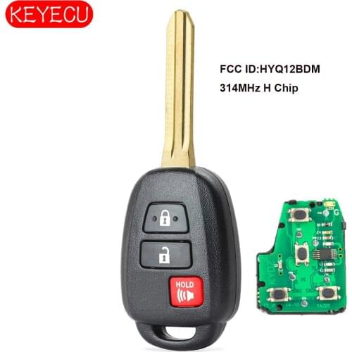 KEYECU Remote Key 2+1 Button for 2015 Toyota Camry FCC ID:HYQ12BDM With G / H Chip