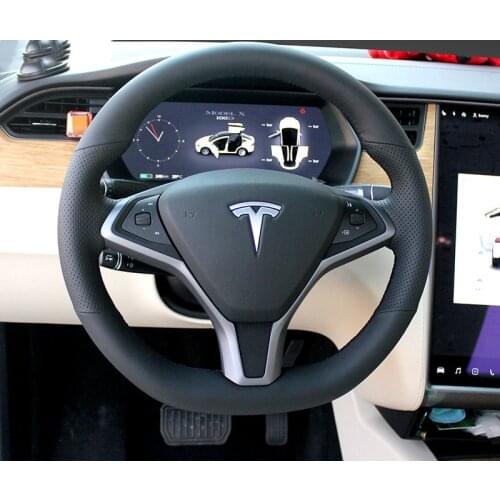 For Tesla modelX/S DIY leather special car steering wheel cover