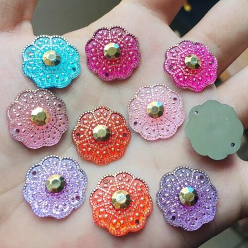 150pcs 20mm Shiny rhinestones round flower Buttons Cabochon Scrapbooking DIY Accessories wedding decoration -B12