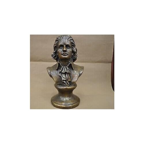Copper Brass CHINESE crafts decor Asian 12 ''China BRASS Grande Mozart Busto de BRASS de lojas de de BRASS