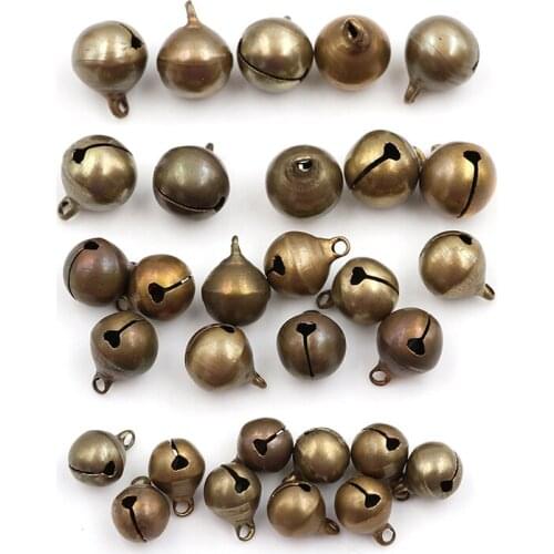 10pcs/lot 10/12/14cmBronze Metal Jingle Bells Loose Christmas Tree Festival Party Decoration Decorations DIY Crafts Accessories