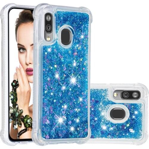 Cute Quicksand Glitter Cases For Samsung Galaxy A40 Case Shockproof Soft TPU Bumper Cover For GalaxyA40 Cases Funda
