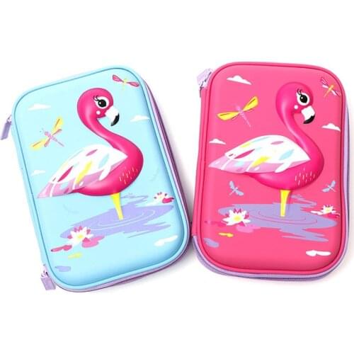 EVA Cute Pencil case Kawaii for Girls & Boys School Flamingo & Crocdile & Cake & Fruit & Owl & Sea Maid & Deer High quality