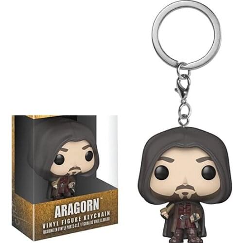 The lord of ring Cute cartoon Anime Aragorn keychain action figure Collectible Model Toys for children birthday gift