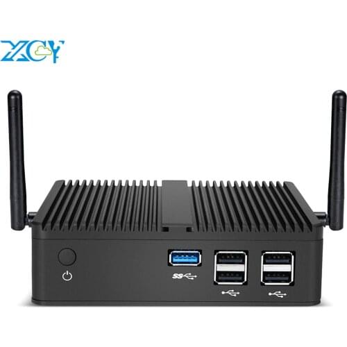 XCY Fanless Mini PC Intel Celeron J1900 Quad-Cores Windows 10 Linux DDR3L RAM mSATA SSD VGA HDMI WiFi Gigabit LAN 5xUSB HTPC