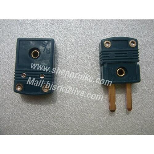 Miniature R/S thermocouple Connector Male and Femal Green Color Flat Pin thermocouple plug