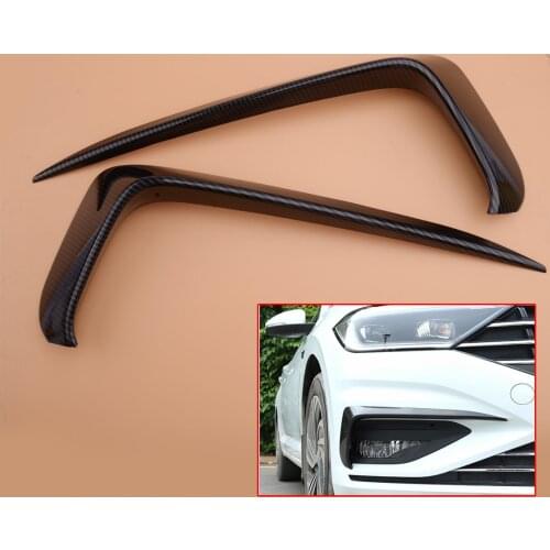 1Pair Carbon Fiber Style Front Bumper Fog Light Eyebrow Trim Cover Decor Fit for VW Jetta MK7 2019