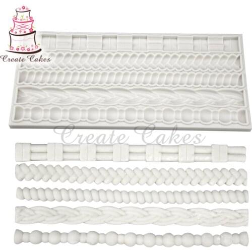 New Ropes Silicone Molds for Wedding Cake Decorating Fondant Decoration Tool 3D DIY Craft Mold Baking Tool Cake Tool