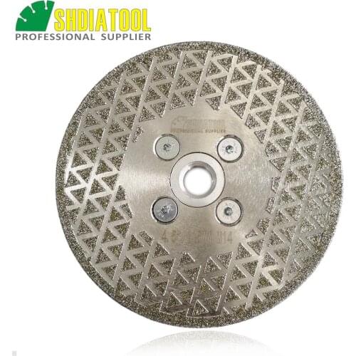 SHDIATOOL 1pc 115mm/4.5" M14 Electroplated Both Side Coated Diamond Wheels Triangle Spots Diamond Disc Cutting & Grinding Blade