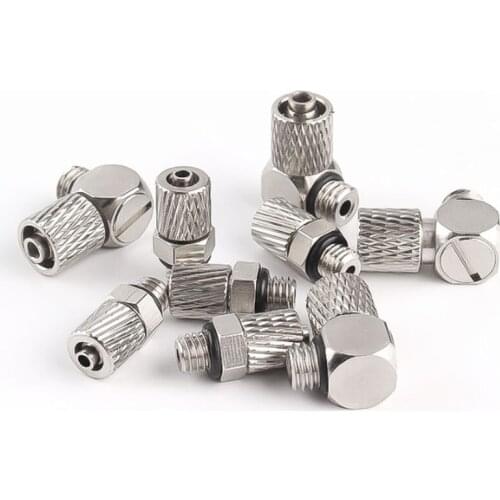 5PCS Pneumatic Hose Connector Male Thread M3 M4 M5 M6-Outer Diameter 3mm 4mm 6mm OD Straight Through Elbow Quick Twist Connector
