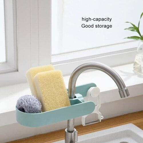 Faucet Rack Home Kitchen Free Punch Rag Sponge Brush Drain Multifunction Sink Storage Shelf Cloth Finishing Dry Gadget Holder