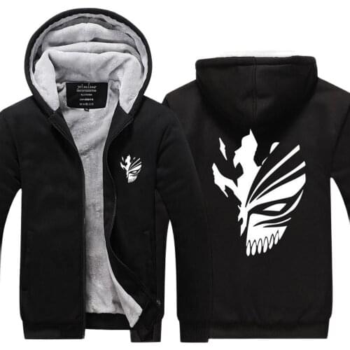 High-Q Unisex BLEACH Mask Hoodie Coat thickening Cardigan Kurosaki Ichigo Hoodies Sweatshirts Jacket Coat