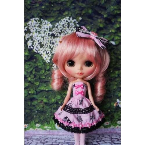 [wamami] Handmade Pullip Doll Azone Dress Dress Cute Outfit Lolita Pink