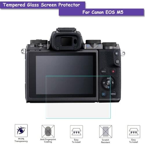 9H Tempered Glass LCD Screen Protector Real Glass Shield Film For Canon EOS M5 Camera Accessories