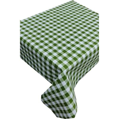 Zeren Home Green White Plaids Carefree Table Cloth 140x180 cm