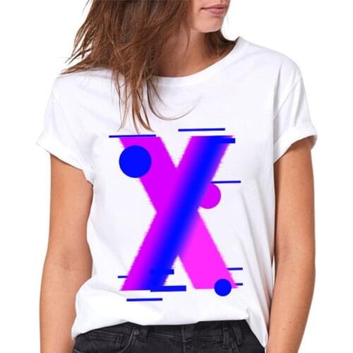 T shirt Ladies 2021 Casual Alphabet X Summer women Tee Top White Ladies T-shirt Female Tshirt Summer Tshirt femme Plus Size XXXL