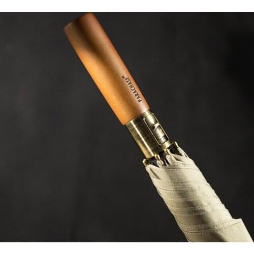 Wooden Handle Large Umbrella 120cm Super Windproof Semi Automatic Golf Umbrellas Men Business Rain Umbrella Anti UV Paraguas