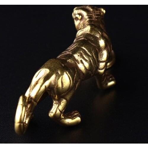 Retro Sculpture 1pc Gift Diy Tiger Casting Animal Figurine Abstract Geometric Style Metal Home Office Room Desktop Decoration