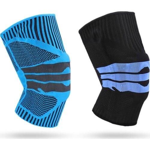 1pc Knee Protector Brace Silicone Spring Elastic Breathable Knee Pad 3D Knitted Compression Knee Sleeve Patella Support Sports
