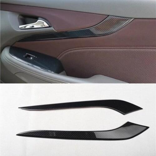 For Chevrolet Malibu 2016-2018 2PCS Carbon Fiber ABS Chrome Car Side Door Handle Bowl Protector Cover Trim Moldings Car Styling