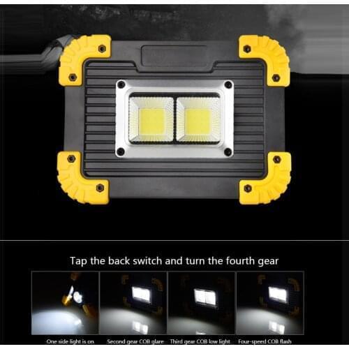 20W COB Work Lamp LED Portable Lantern Waterproof 3-Mode Emergency Portable Spotlight Rechargeable Floodlight for Camping Light