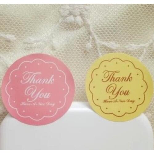 240pcs/lot Sweet Lace Thank you series adhesive seal sticker for baking package Cookie packaging DIY Multifunction label